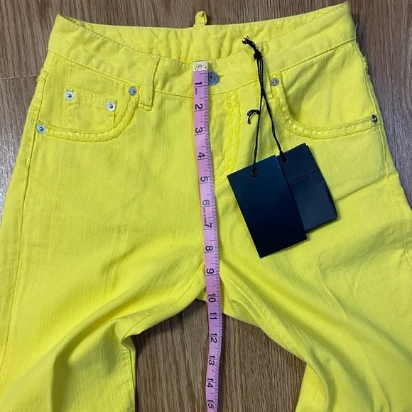 DSQUARED2 Yellow Straight Leg Jeans - Picture 4 of 11